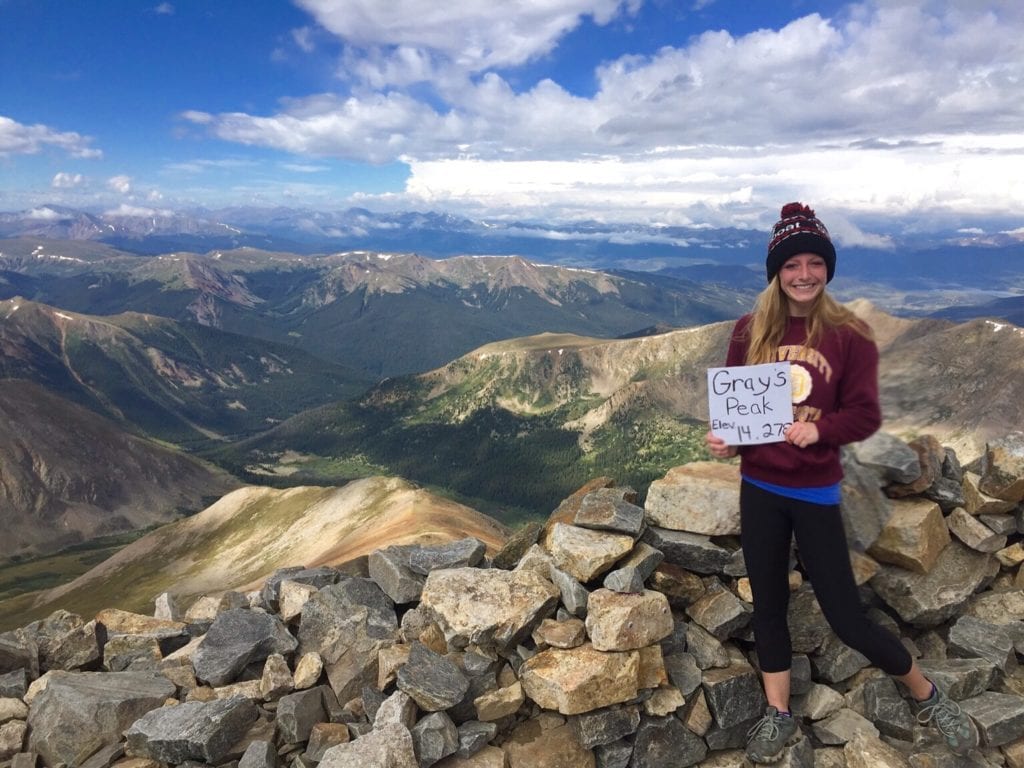 Grays Peak is one of the easiest 14ers to hike in Colorado. Here is a picture at the summit of the mountain.
