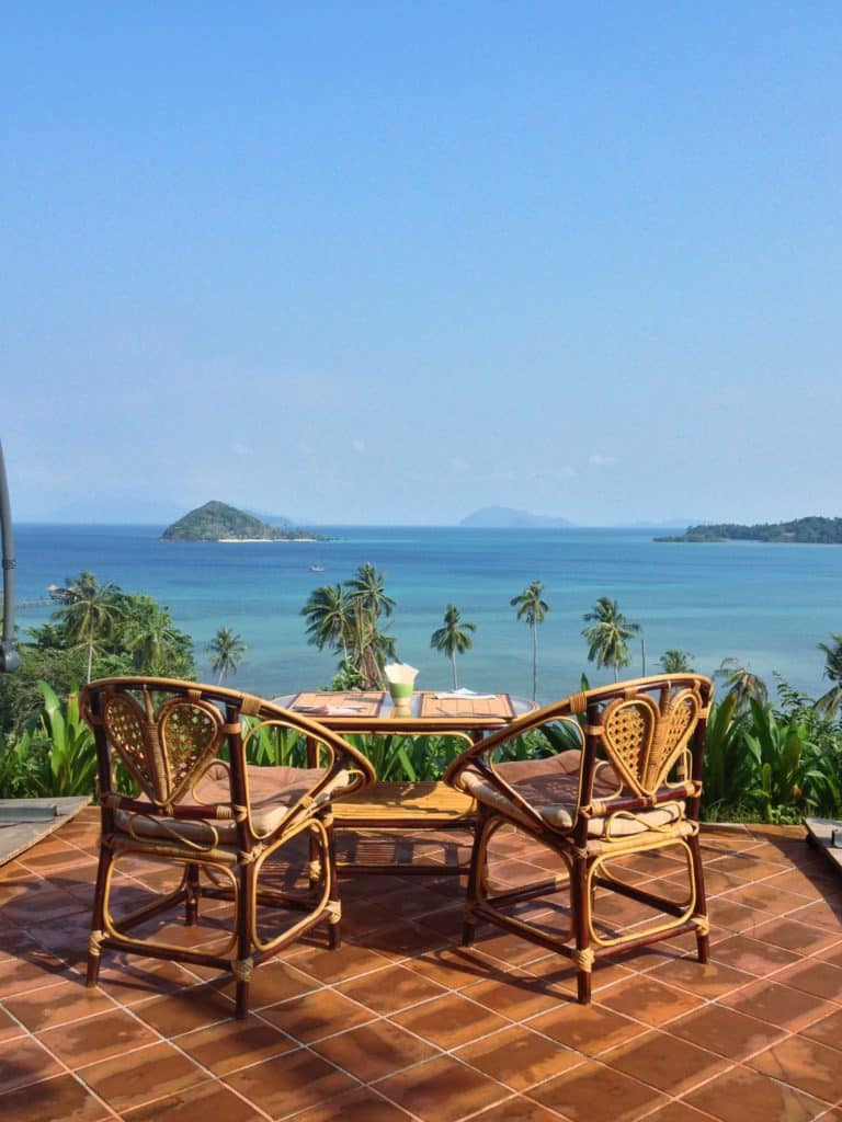 Koh Mak, Thailand View of The Ocean From A Breakfast Table.