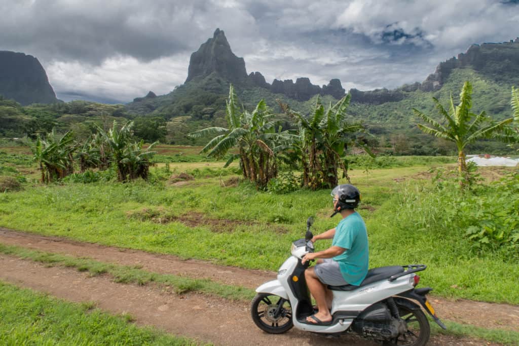 One of the easiest way to get around the island of Moorea is by motorbike.