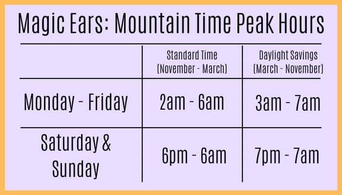 魔法耳朵小时转换表为山区时间