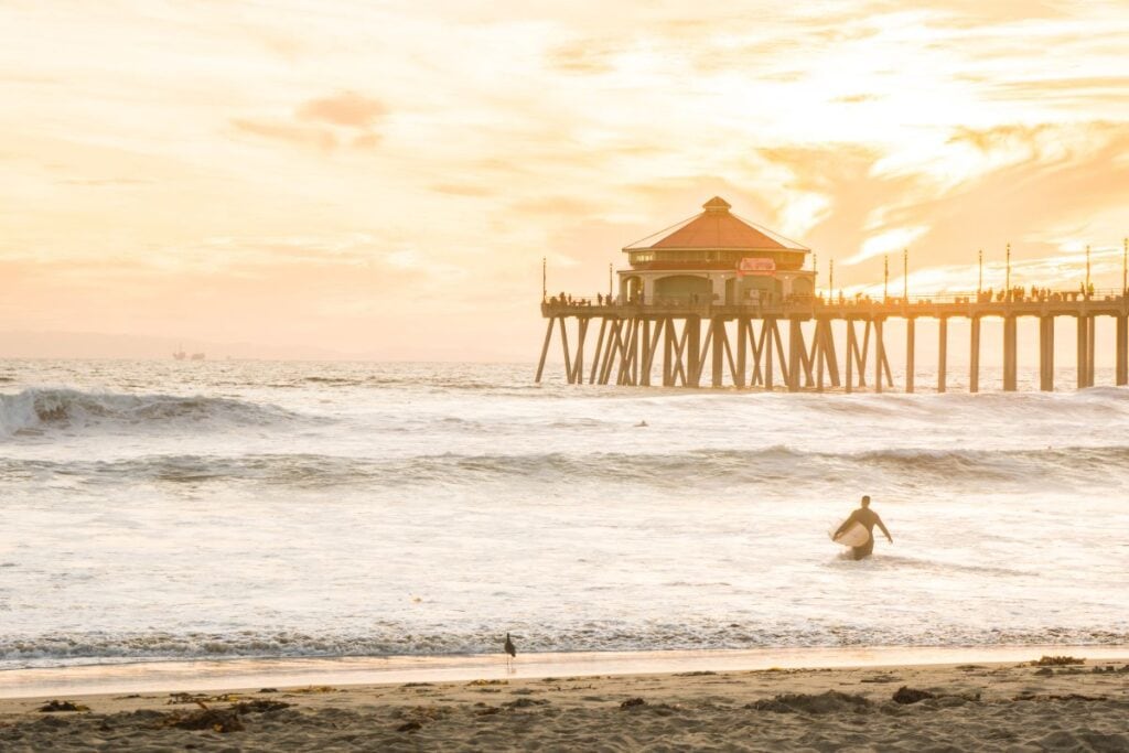 Huntington Beach is a super warm beach in California, and also very close to Disney.
